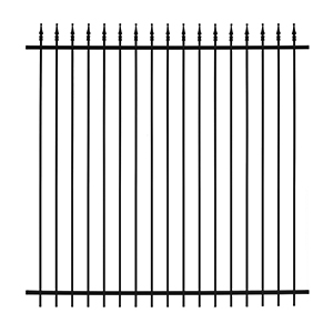 Metalist Fence Spear Point Finial 4" Spindle Spacing - 6'W X 72"H